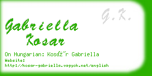 gabriella kosar business card